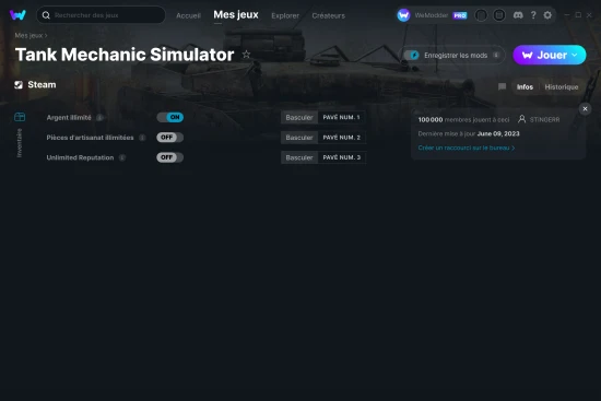 Capture d'écran de triches de Tank Mechanic Simulator