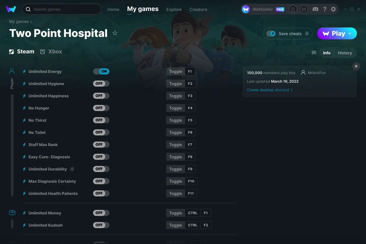 Two Point Hospital cheats screenshot