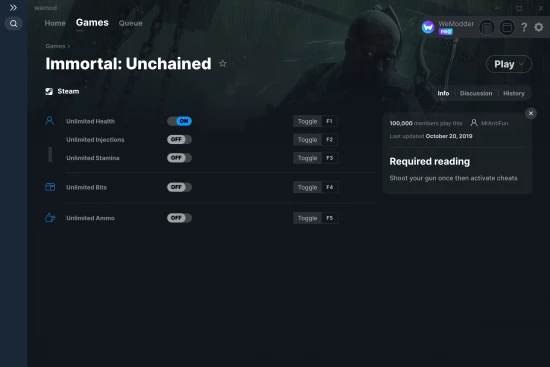 Immortal: Unchained cheats screenshot