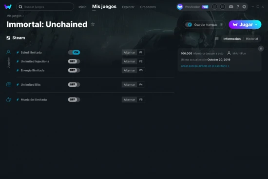captura de pantalla de las trampas de Immortal: Unchained