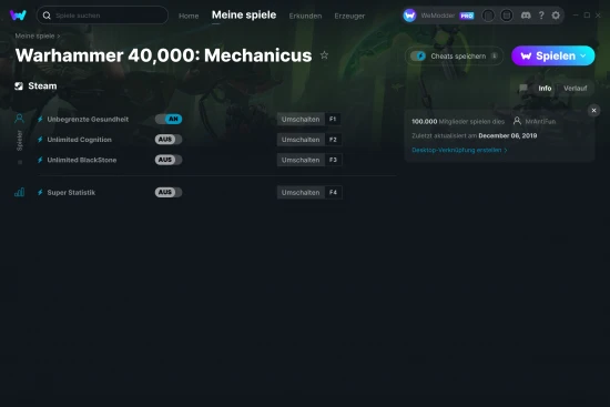 Warhammer 40,000: Mechanicus Cheats Screenshot