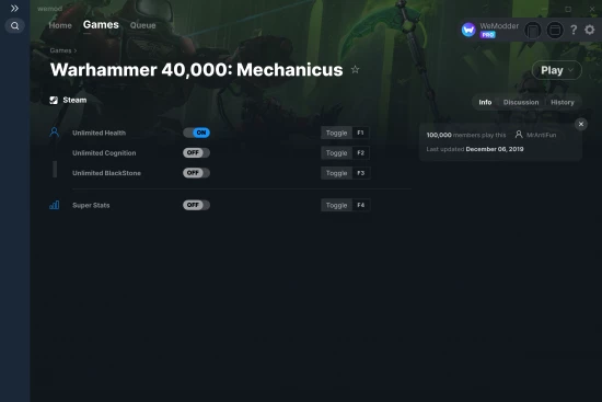 Warhammer 40,000: Mechanicus cheats screenshot