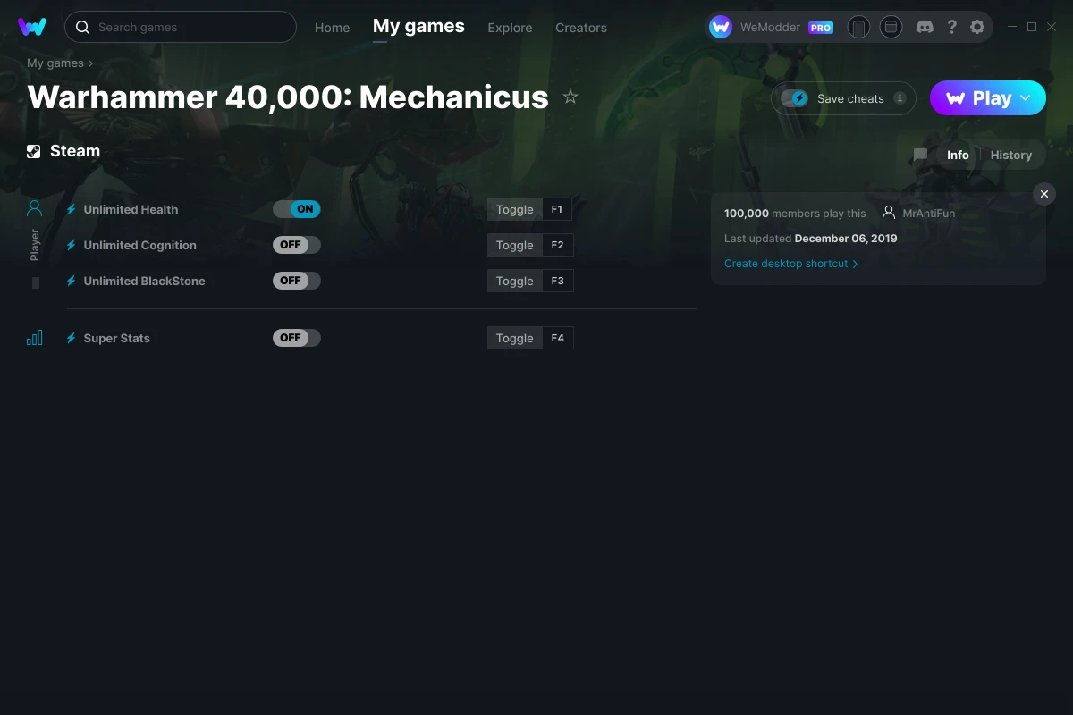 Warhammer 40,000: Mechanicus cheats screenshot