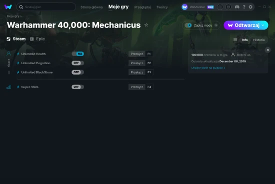 cheaty Warhammer 40,000: Mechanicus zrzut ekranu