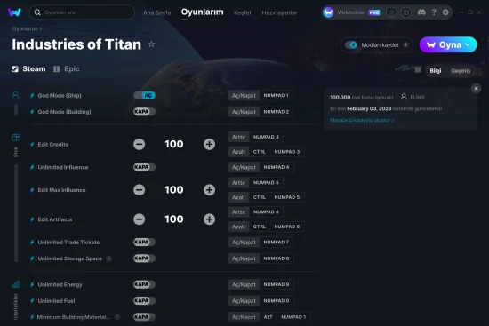 Industries of Titan hilelerin ekran görüntüsü