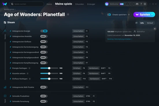 Age of Wonders: Planetfall Cheats Screenshot