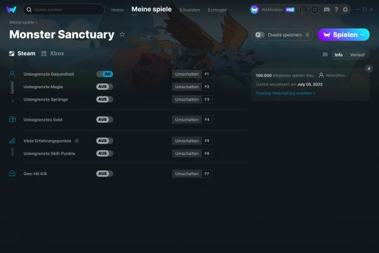 Monster Sanctuary Cheats Screenshot