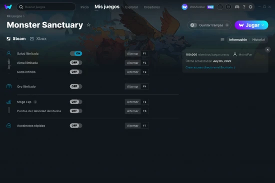 captura de pantalla de las trampas de Monster Sanctuary