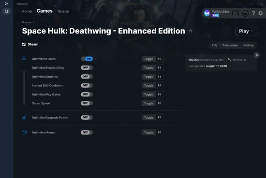 Space Hulk: Deathwing - Enhanced Edition cheats screenshot