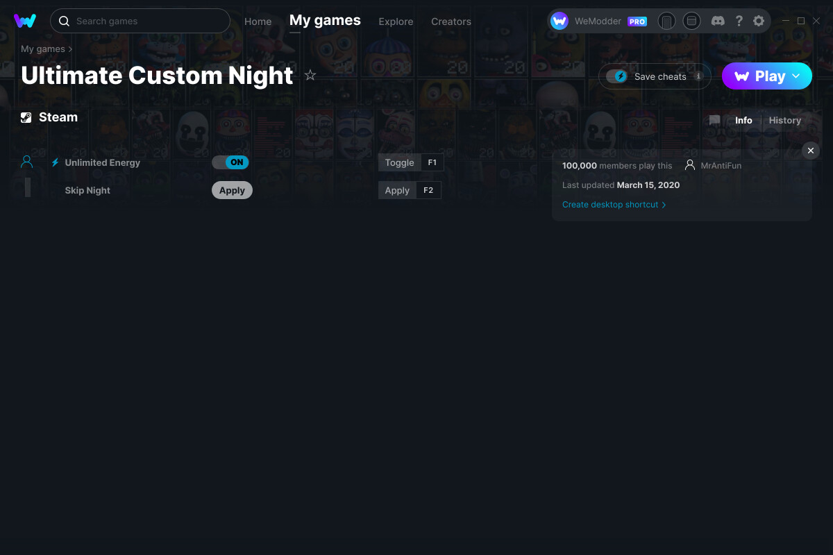 FNAF Custom Night Releases For Free On Steam