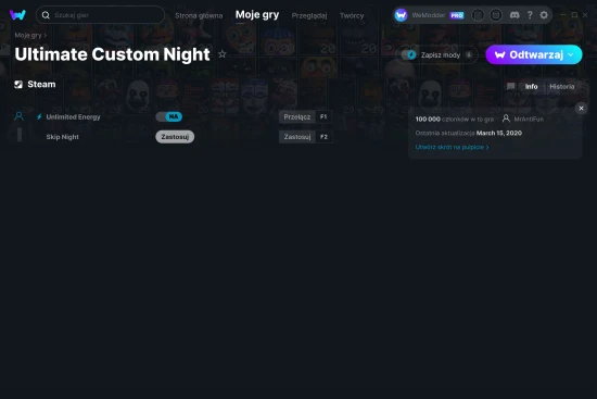 cheaty Ultimate Custom Night zrzut ekranu