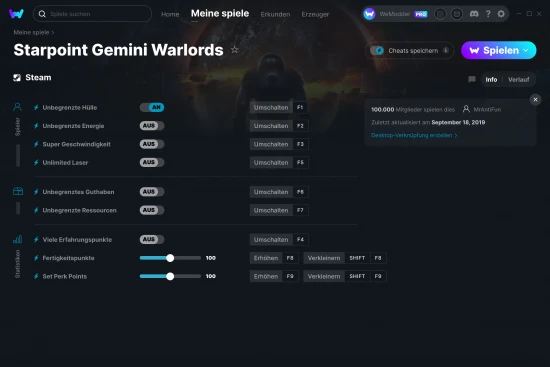 Starpoint Gemini Warlords Cheats Screenshot