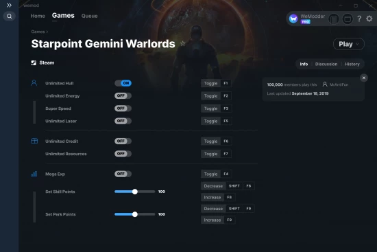 Starpoint Gemini Warlords cheats screenshot