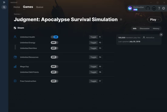 Judgment: Apocalypse Survival Simulation cheats screenshot