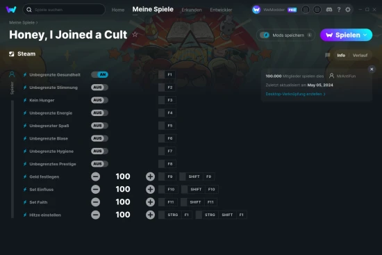 Honey, I Joined a Cult Cheats Screenshot