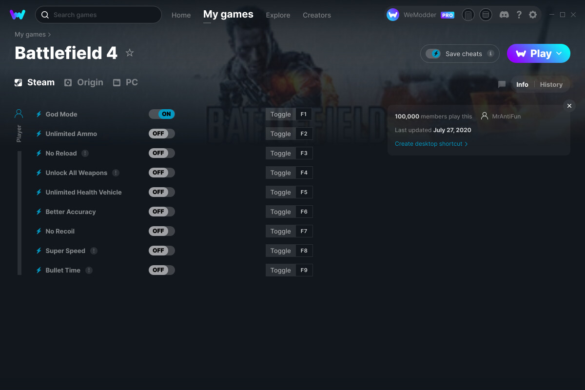 Download Battlefield 4 X64 Origin V1.1 8 Trainer for the game