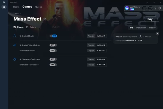 Mass Effect cheats screenshot