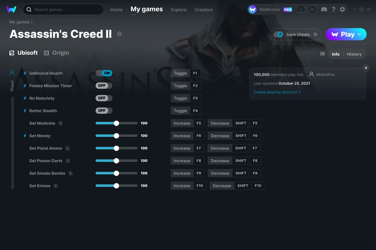 Assassin'S Creed II Cheats & Trainers For PC | WeMod