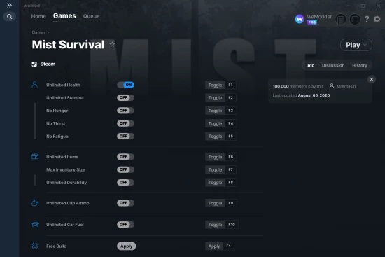 Mist Survival cheats screenshot