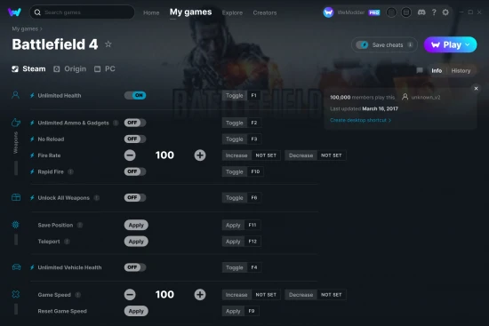 Battlefield 4 cheats screenshot