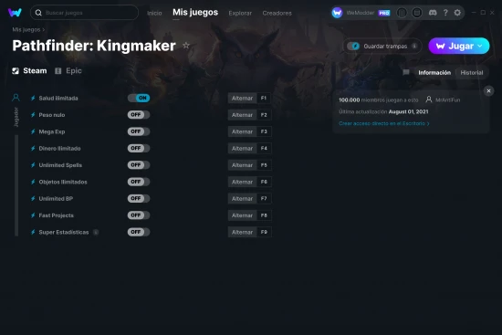 captura de pantalla de las trampas de Pathfinder: Kingmaker