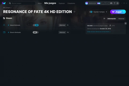 captura de pantalla de las trampas de RESONANCE OF FATE 4K HD EDITION
