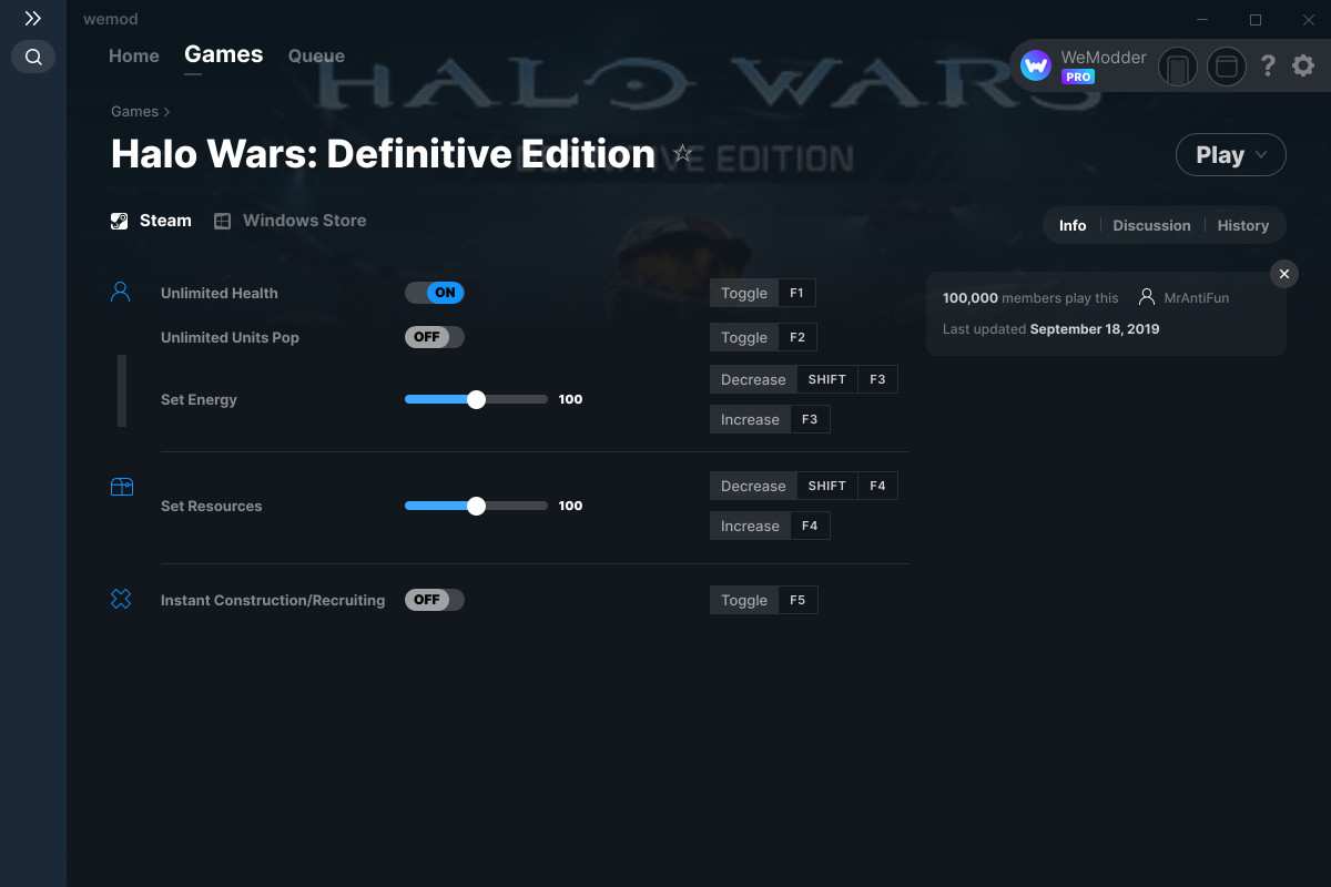 halo wars 2 trainer add upgrade points