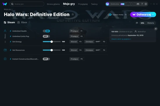 cheaty Halo Wars: Definitive Edition zrzut ekranu