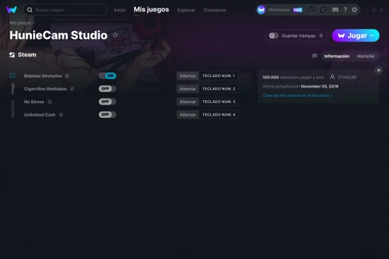 captura de pantalla de las trampas de HunieCam Studio
