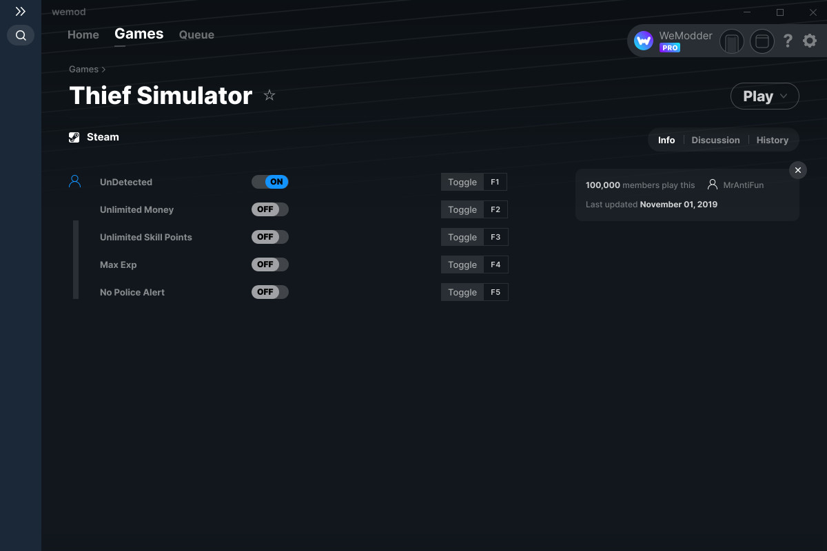codes for thief simulator