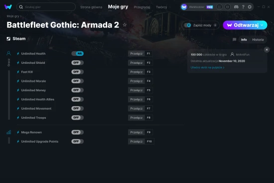 cheaty Battlefleet Gothic: Armada 2 zrzut ekranu