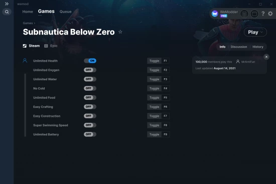 Subnautica Below Zero cheats screenshot