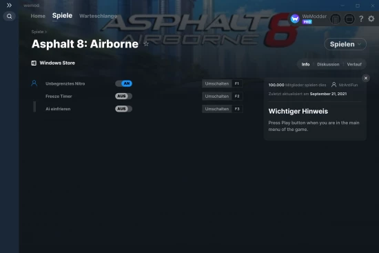 Asphalt 8 Airborne Cheats Und Trainer Fur Pc Wemod