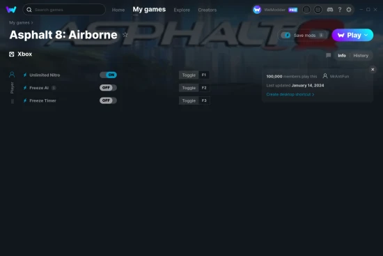 Asphalt 8: Airborne cheats screenshot