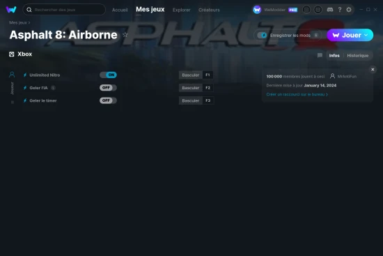 Capture d'écran de triches de Asphalt 8: Airborne