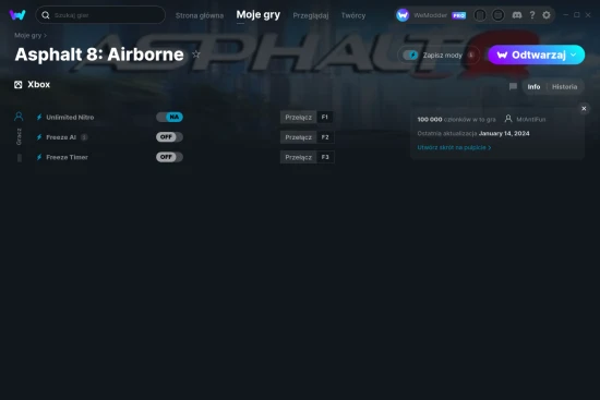 cheaty Asphalt 8: Airborne zrzut ekranu