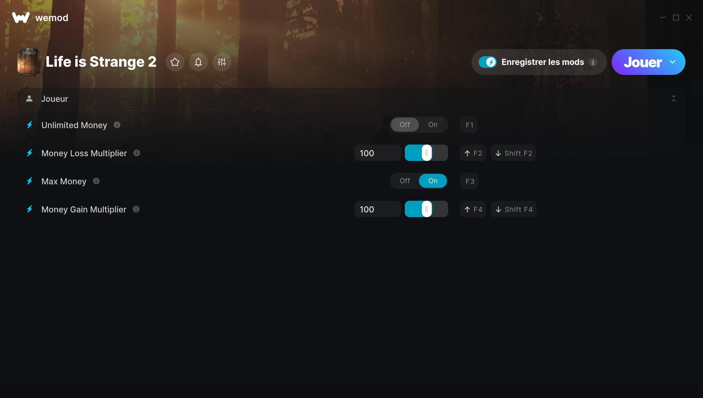 Capture d’écran des cheats pour Life is Strange 2
