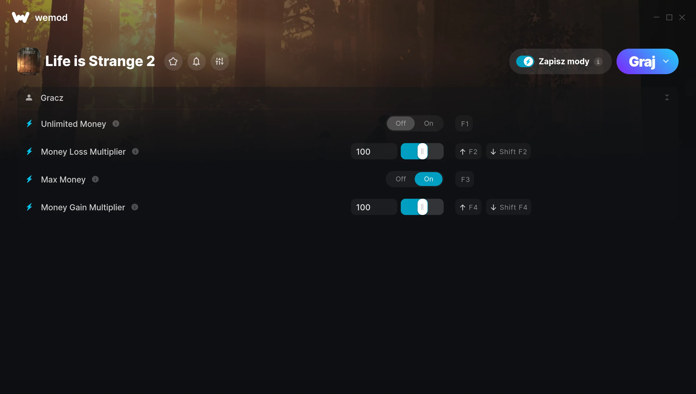 Cheaty do Life is Strange 2 – zrzut ekranu