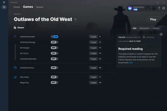 Outlaws of the Old West cheats screenshot