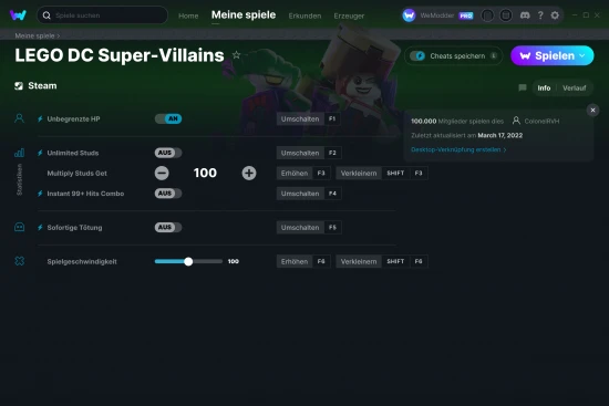 LEGO DC Super-Villains Cheats Screenshot