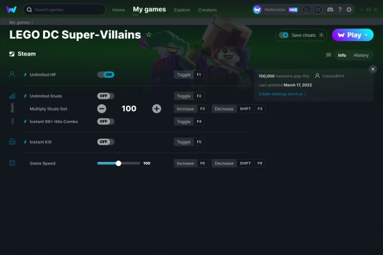 LEGO DC Super-Villains cheats screenshot