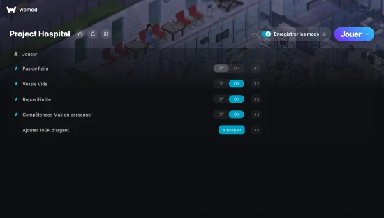 Capture d'écran de triches de Project Hospital