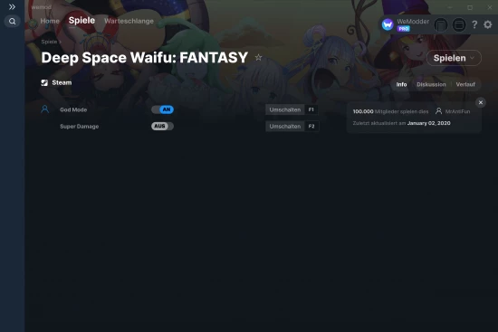 Deep Space Waifu: FANTASY Cheats Screenshot