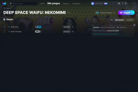 captura de pantalla de las trampas de DEEP SPACE WAIFU: NEKOMIMI