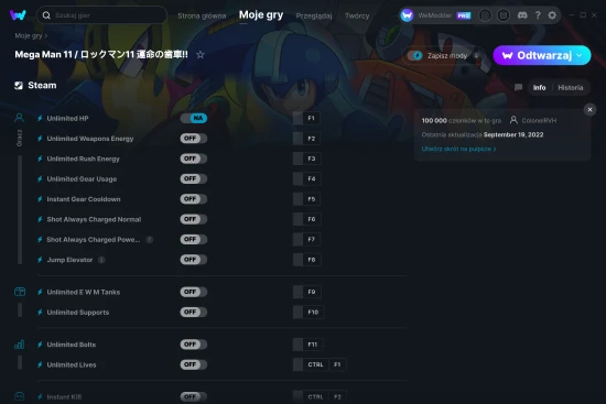 cheaty Mega Man 11 / ロックマン11 運命の歯車!! zrzut ekranu