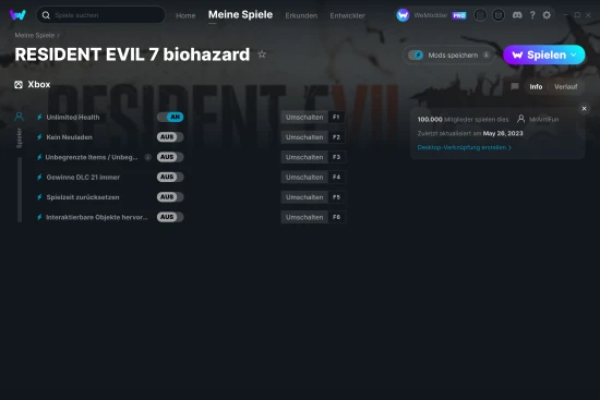 RESIDENT EVIL 7 biohazard Cheats Screenshot