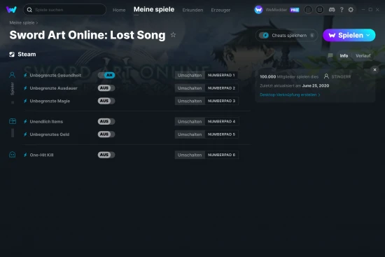 Sword Art Online: Lost Song Cheats Screenshot