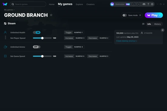 GROUND BRANCH cheats screenshot
