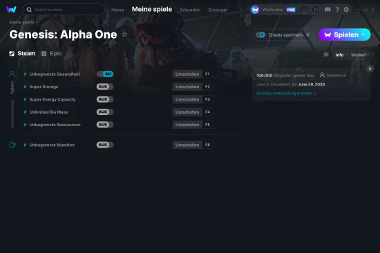 Genesis: Alpha One Cheats Screenshot