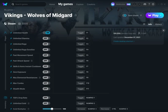 Vikings - Wolves of Midgard cheats screenshot